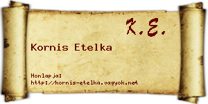 Kornis Etelka névjegykártya